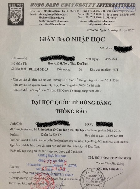 Sinh viên ngỡ ngàng vì học quản lý đô thị lại được cấp bằng quản trị kinh doanh - 1
Giấy báo trúng tuyển ghi tên ngành Quản lý đô thị