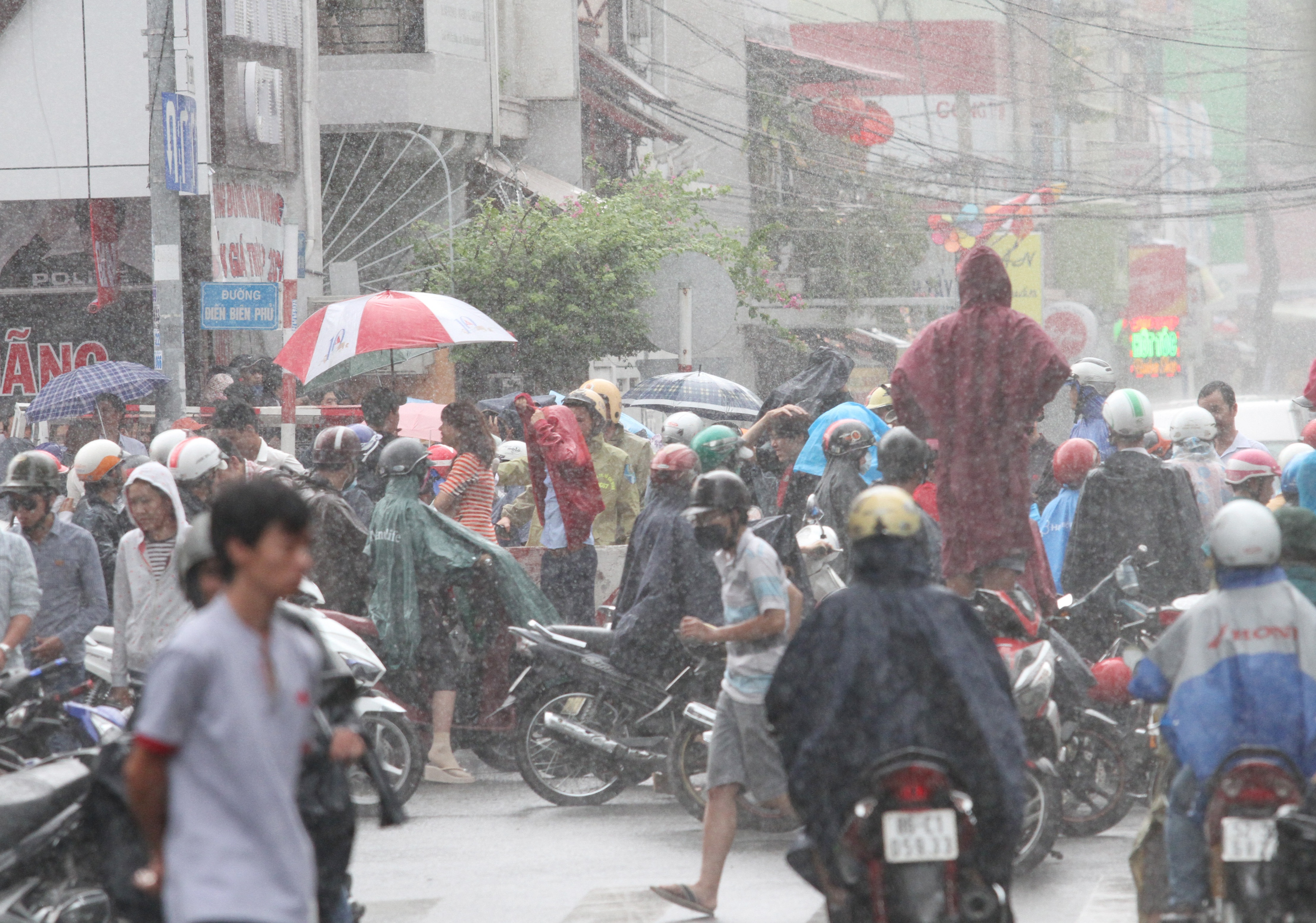 Cơn mưa lớn bất chợt ập xuống