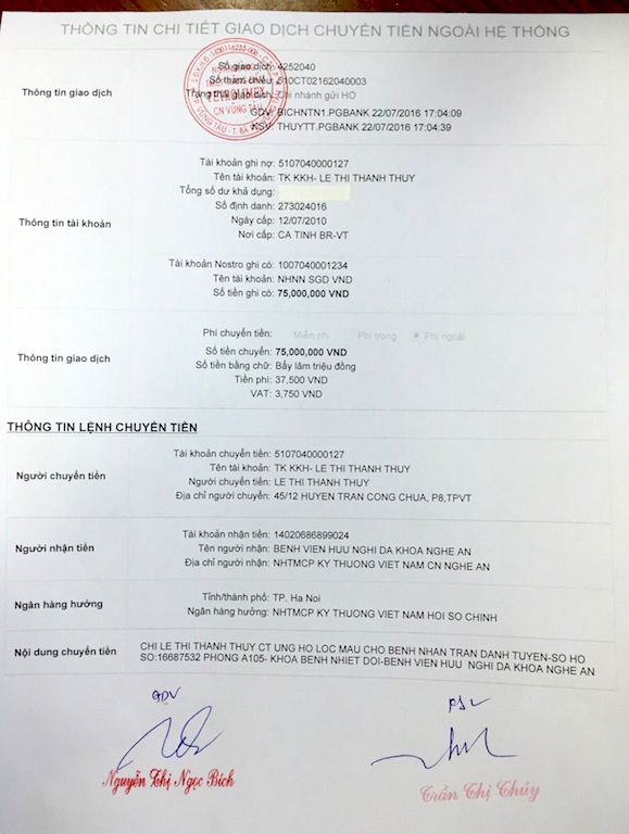 Hơn 45 triệu đồng đến với chị Phạm Thị Thảo - 9 Chị Thủy một người dân ở Vũng Tàu ủng hộ anh tuyên 75 triệu đồng để lọc máu.