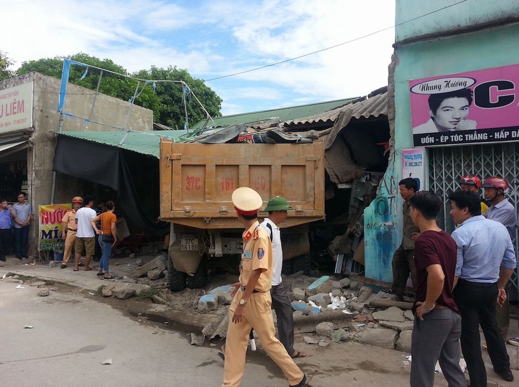 Hiện trường vụ tai nạn.