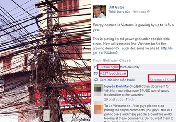 Chuyện những anh hùng bàn phím Việt "dội bom" facebook IS - 3 Dân mạng Việt đã từng nhiều lần làm xấu mặt đất nước vì có những lời lẽ không hay trên trang mạng của người nước ngoài. Trong ảnh là vụ việc dội bom bình luận thiếu văn hóa trên Facebook của Bill Gates