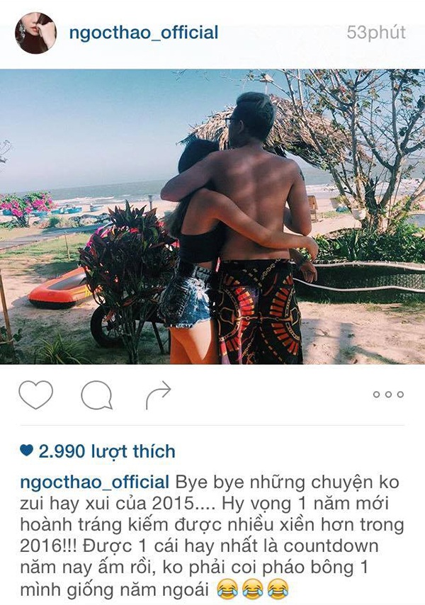 Tình cảm thăng trầm của hot girl, hot boy Việt năm 2015 - 5 Ngọc Thảo công khai chuyện tình với Andree ngay ngày đầu năm mới 2016. Trước đó, trong năm 2015 đã có tin đồn hai người đang yêu nhau