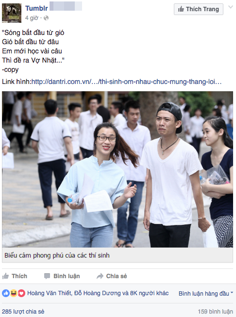 Sự thật bức ảnh mùa thi "Hai số phận" nhận trăm ngàn like trên mạng - 3
Bức ảnh này đang hút hàng trăm ngàn Like và hàng ngàn lượt chia sẻ trên nhiều diễn đàn