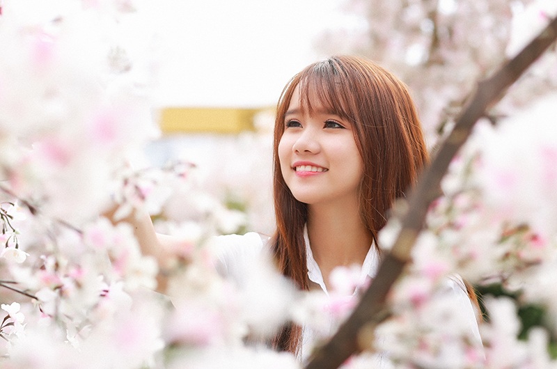 Nữ sinh tuổi 18 xinh xắn, hồn nhiên bên hoa anh đào - 11 Nữ sinh tuổi 18 xinh xắn, hồn nhiên bên hoa anh đào - 11