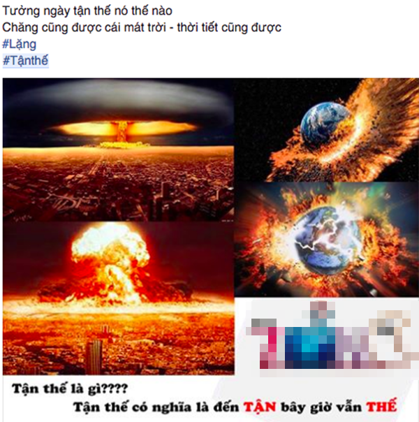 Dân mạng ngóng "dài cổ" mà chẳng thấy "Ngày tận thế" đâu - 2 Tận thế tức là tận bây giờ vẫn... thế?