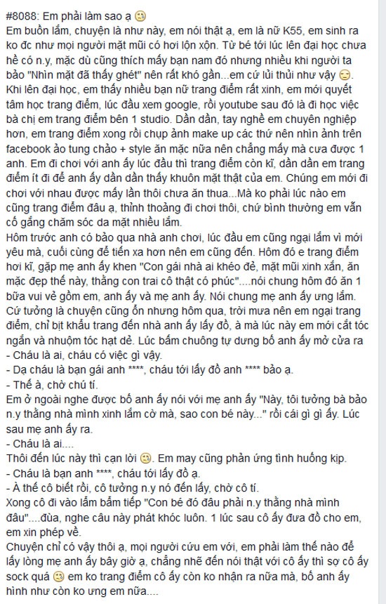 Dở khóc dở cười vì mẹ bạn trai không nhận ra vì để "mặt mộc" - 1 Dở khóc dở cười vì mẹ bạn trai không nhận ra vì để "mặt mộc" - 1