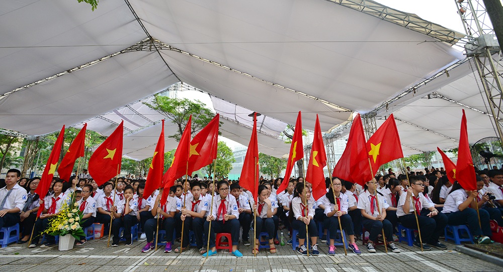 Hình ảnh đẹp trong lễ chào cờ