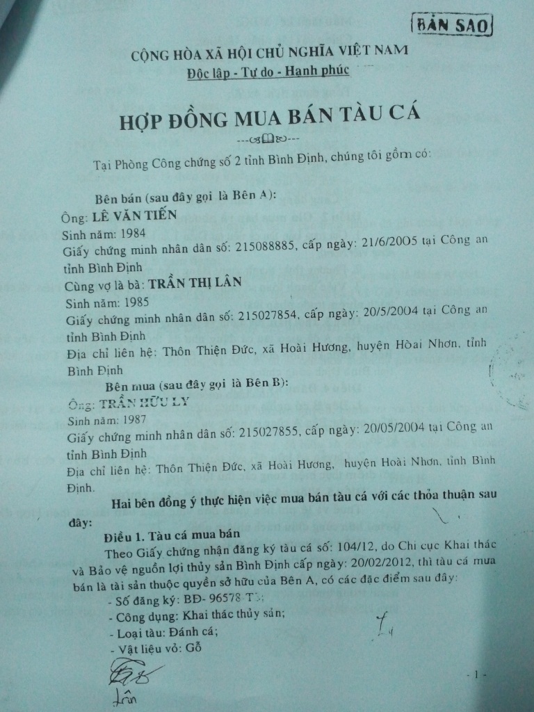 Vụ tẩu tán tài sản né thi hành án: Ngành chức năng bất lực đùn đẩy trách nhiệm? - 2 Hiện Chi cục THADS huyện Hoài Nhơn chưa kê biên, bán tài sản để thi hành án được vì TAND huyện Hoài Nhơn chưa hủy 2 hợp đồng mua bán tàu cá không hợp pháp này