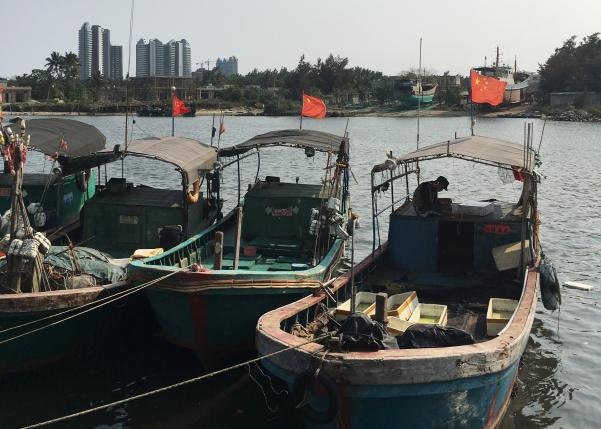 Trung Quốc huấn luyện ngư dân thành "dân quân" trên Biển Đông - 1 Tàu cá gắn cờ Trung Quốc chuẩn bị đổ bộ xuống Biển Đông (Ảnh: Reuters)