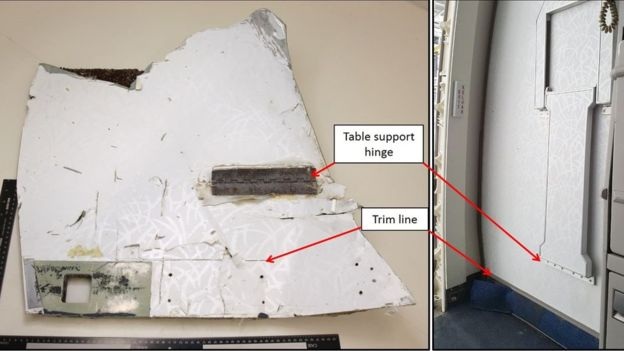Malaysia xác nhận 2 mảnh vỡ “gần như chắc chắn” của MH370 - 2 Một mảnh vỡ được phát hiện gần đây nhất của máy bay MH370 ở Mauritius (Ảnh: ATSB)