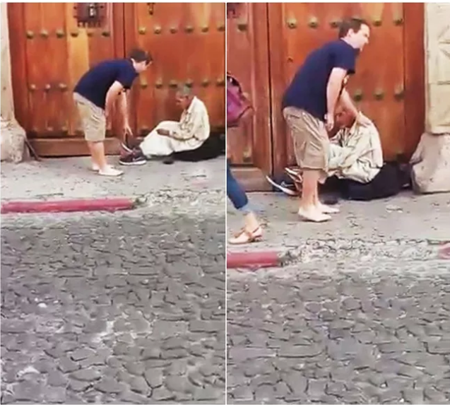 Nam du khách tốt bụng đã cởi giày tặng cho người đàn ông vô gia cư ở Guatemala (Ảnh: Dailymail)