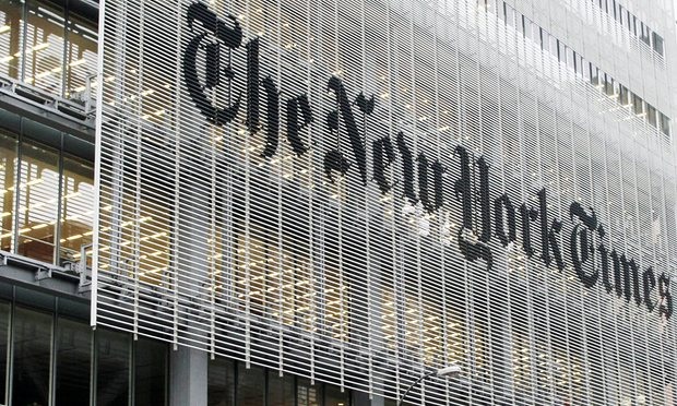 FBI điều tra nghi án tin tặc Nga tấn công New York Times - 1 Trụ sở New York Times tại Mỹ (Ảnh: Guardian)