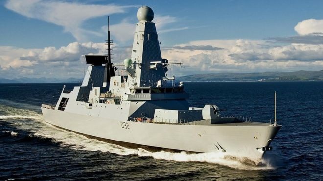 Hải quân Anh điều tàu khu trục tối tân tiêu diệt IS - 1 Tàu khu trục HMS Daring của Hải quân Hoàng gia Anh (Ảnh: BBC)
