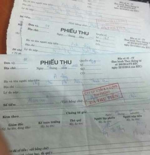 Doanh nghiệp tự lập trạm thu phí trên... đường đất - 2
Các biên lai doanh nghiệp thu tiền của người dân.