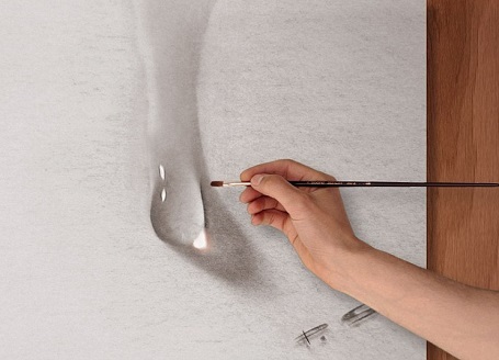 Giọt nước lăn. Bí quyết cho sự thành công trong những bức vẽ của Stefan Pabst nằm ở cách anh xử lý đường đi của ánh sáng.