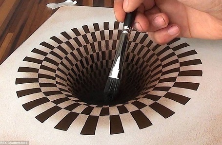 Một hình phễu hun hút chạy sâu vào… trang giấy.