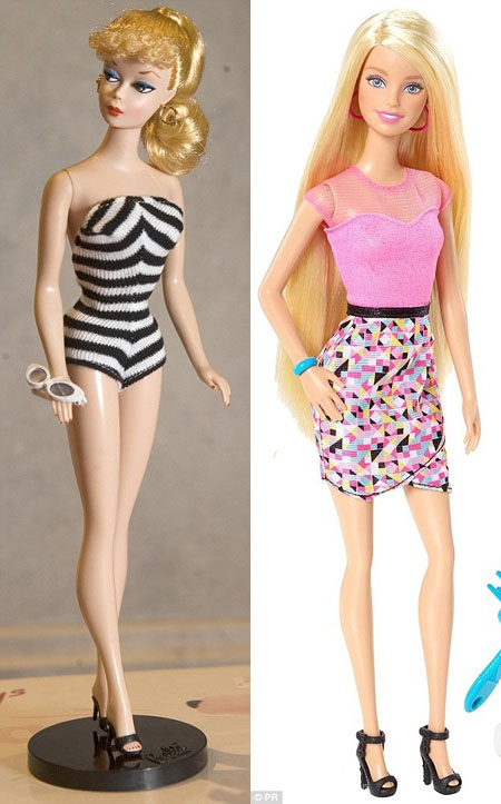 Lần đầu tiên xuất hiện búp bê Barbie… “thấp béo” - 3 Búp bê Barbie đã trải qua rất nhiều sự thay đổi về diện mạo qua năm tháng, kể từ khi mẫu búp bê đầu tiên được ra mắt hồi năm 1959, tuy vậy, trước sau gì Barbie vẫn luôn giữ vóc dáng siêu mảnh dẻ cho tới tận hôm nay.