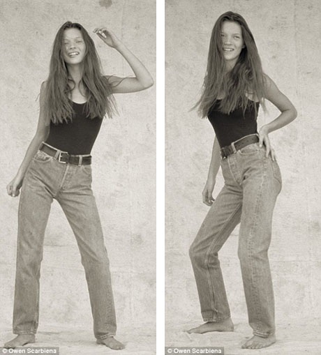 Những bức ảnh thể hiện sự nghịch ngợm, vui vẻ của cô bé Kate Moss ngày ấy. So với cái tuổi 14, Kate Moss đã có một chiều cao rất lý tưởng.