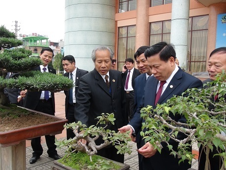 Lãnh đạo tỉnh Bắc Ninh tham quan khu vực trưng bày sinh vật cảnh.