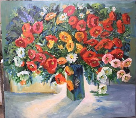 “Xuân”- cuộc hội ngộ của 4 họa sỹ tên tuổi - 8 Rực rỡ mùa xuân, tranh sơn Dầu, Phan Thanh Mai