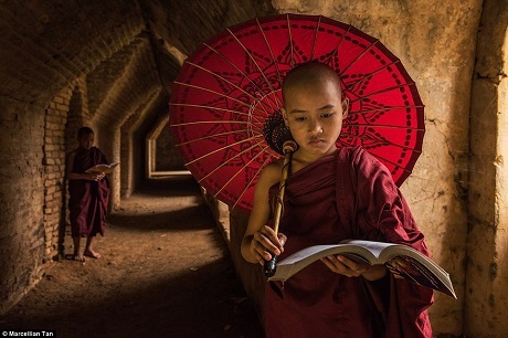 Những chú tiểu ở Myanmar.