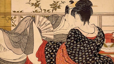 Phương Tây “e ngại” trước dòng tranh “gợi tình” nhất lịch sử hội họa - 2 Bức “Tình nhân trên tầng lầu quán trà” nằm trong bộ tranh “Bài thơ chiếc gối” của Kitagawa Utamaro.