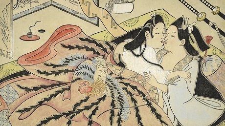 Bức “Tình nhân trong chăn phượng hoàng” của Sugimura Jihei.
