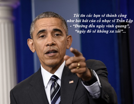 Những “điểm cộng” văn hóa của ông Obama trong chuyến thăm Việt Nam - 12 Sáng ngày 25/5, Tổng thống Mỹ Barack Obama có buổi gặp các thành viên Sáng kiến Lãnh đạo Trẻ Đông Nam Á (YSEALI). Ông mở đầu bài phát biểu trước những “thủ lĩnh” trẻ bằng những cái tên Việt Nam rất thân quen như Trần Lập, Sơn Tùng…