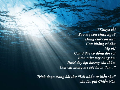 Cảm động cuộc đời người lính bay trong thi ca - 1 Trào nước mắt bài thơ “Lời nhắn từ biển sâu”