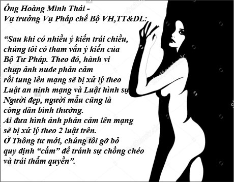 10 phát ngôn gây chú ý của văn nghệ sĩ tuần qua - 4 Gỡ bỏ quy định cấm người đẹp, người mẫu phát tán ảnh nude