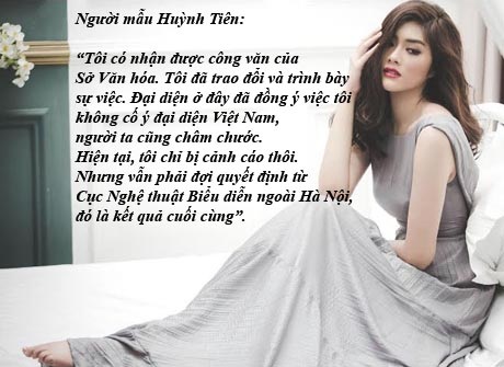 10 phát ngôn gây chú ý của văn nghệ sĩ tuần qua - 10 Người mẫu “thi chui” Huỳnh Tiên: “Tôi chỉ bị cảnh cáo thôi”