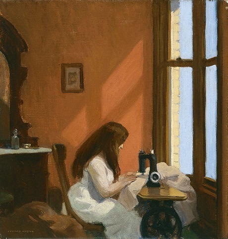 Bức “Girl at Sewing Machine” (Cô gái ngồi bên máy khâu)