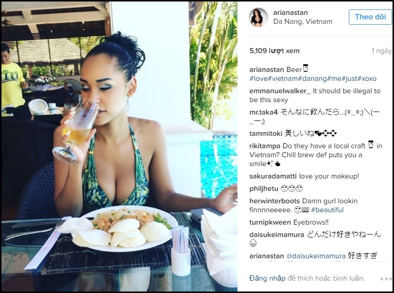 Người đẹp dùng bữa tại một nhà hàng ở Đà Nẵng.