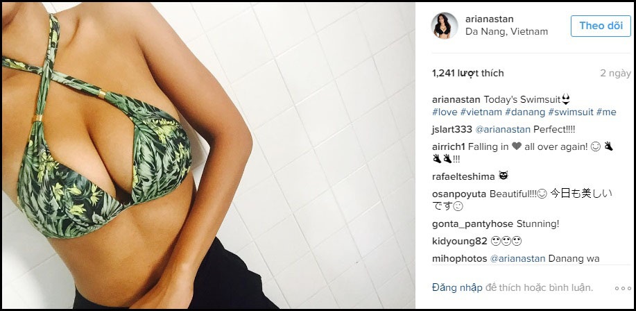 Người đẹp khoe vòng 1 gợi cảm trong trang phục đồ bơi.