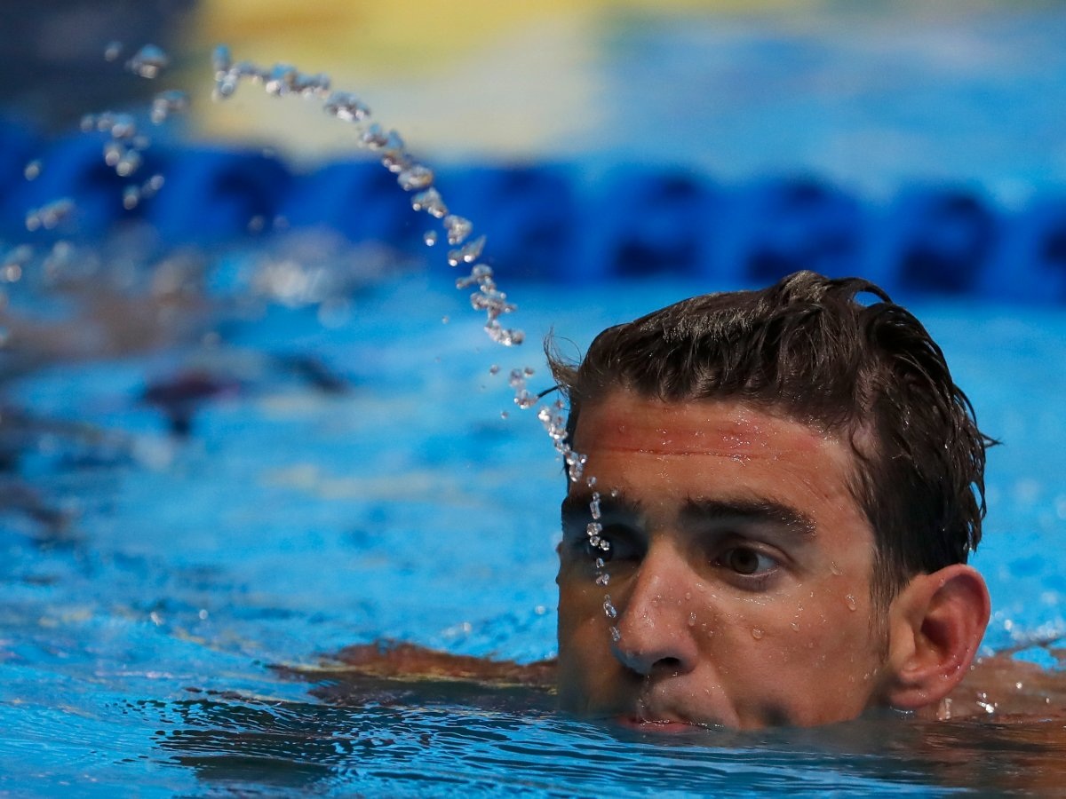 Vậy chính xác thì Al Bello đã làm thế nào để có thể thực hiện được những bức hình này? Ảnh: “Kình ngư” Michael Phelps của Mỹ sau bài thi tuyển chọn tranh xuất tham gia Thế vận hội Olympic Rio 2016.