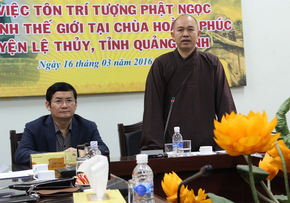 Tượng Phật Ngọc hòa bình thế giới trở lại Việt Nam - 2 Thượng tọa Thích Đức Thiện cho biết: Mọi công việc chuẩn bị cho sự kiện Phật Ngọc hòa bình thế giới tôn trí tại Chùa Hoằng Phúc đã hoàn tất.