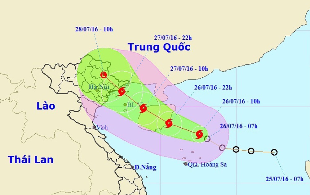 Xuất hiện bão trên Biển Đông, Bắc Bộ sắp có mưa to - 1 Vị trí và hướng di chuyển của cơn bão số 1 (Ảnh: TTDBKTTVTƯ).