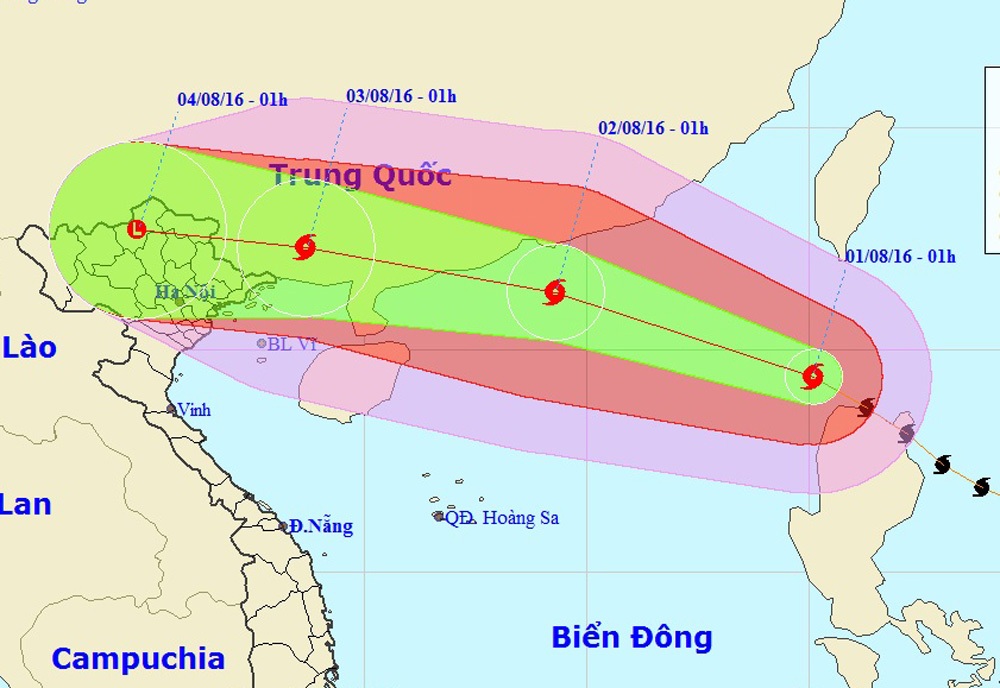Bão Nida vào Biển Đông, Bắc Bộ sắp mưa to - 1 Vị trí và hướng di chuyển của bão số 2 (Ảnh: Trung tâm Dự báo Khí tượng Thủy văn Trung ương).