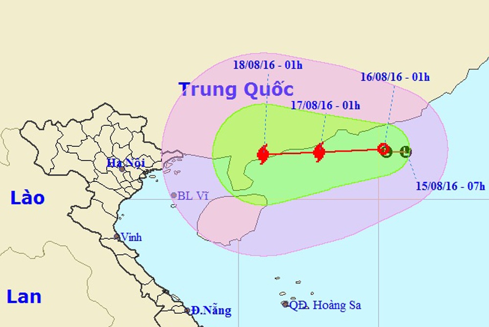 Miền Bắc có khả năng xuất hiện mưa lớn diện rộng - 1
Vị trí và hướng di chuyển của áp thấp nhiệt đới (Ảnh: Trung tâm Dự báo khí tượng thủy văn Trung ương).