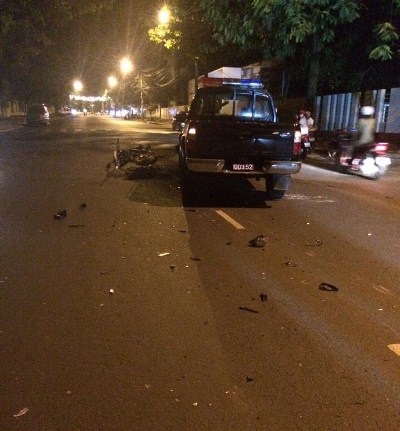 Xe Cảnh sát 113 bị tố chạy lấn làn tông chết người - 2 Nhân chứng cho rằng do xe Cảnh sát 113 lấn làn dẫn đến tai nạn (ảnh người dân cung cấp)