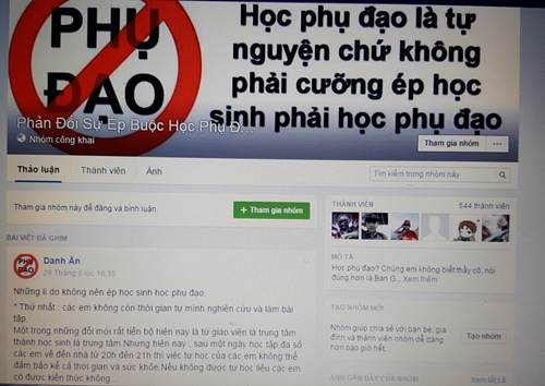 Học sinh đồng loạt phản đối nhà trường dạy học tăng tiết - 2 Học sinh lập ra nhóm phản đối việc ép buộc học phụ đạo của nhà trường (ảnh chụp từ facebook)