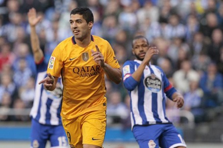 Đặt dấu giày vào 7 bàn, Suarez lập kỷ lục đặc biệt - 1 Luis Suarez lập kỷ lục sau màn trình diễn chói sáng trước Deportivo