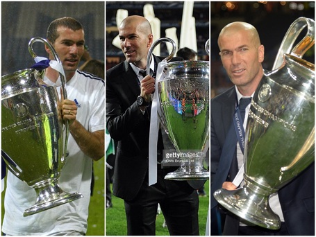 Zinedine Zidane: Người sinh ra để giành các danh hiệu - 1 Zidane giành chức vô địch Champions League với tư cách cầu thủ, trợ lý HLV và HLV trưởng