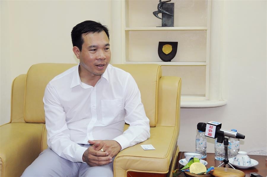 Hoàng Xuân Vinh trả lời báo Trung Quốc: “Tôi chỉ là người lính Việt Nam” - 1 Hoàng Xuân Vinh trong buổi trả lời phỏng vấn tờ Tân Hoa Xã (ảnh: Tân Hoa Xã)