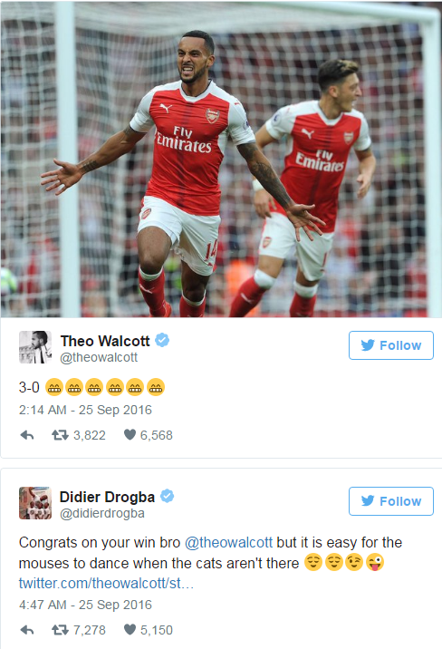 Drogba ví Arsenal như những con chuột - 1 Drogba đáp trả dòng tưcủa Walcott