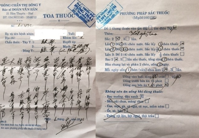 Bác sĩ đông y kê đơn thuốc bằng… chữ Trung Quốc - 1 Bác sĩ Hân kê toa thuốc bằng chữ Trung Quốc
