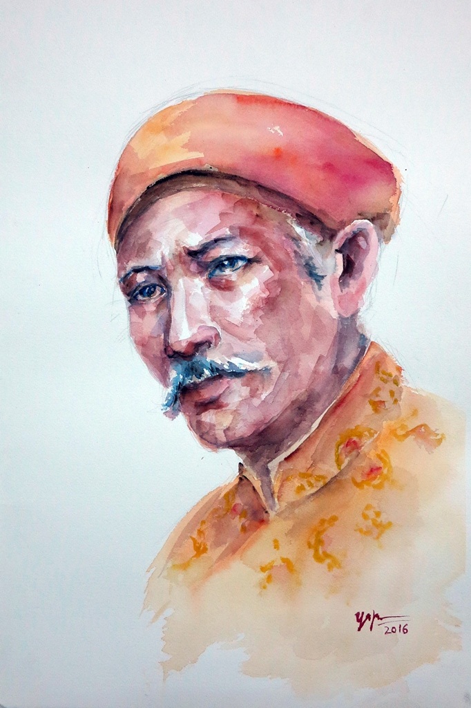 Huế trong mắt các họa sĩ màu nước Quốc tế - 7 Chân dung vua Hàm Nghi – Võ Hoàng Nhựt – Việt Nam