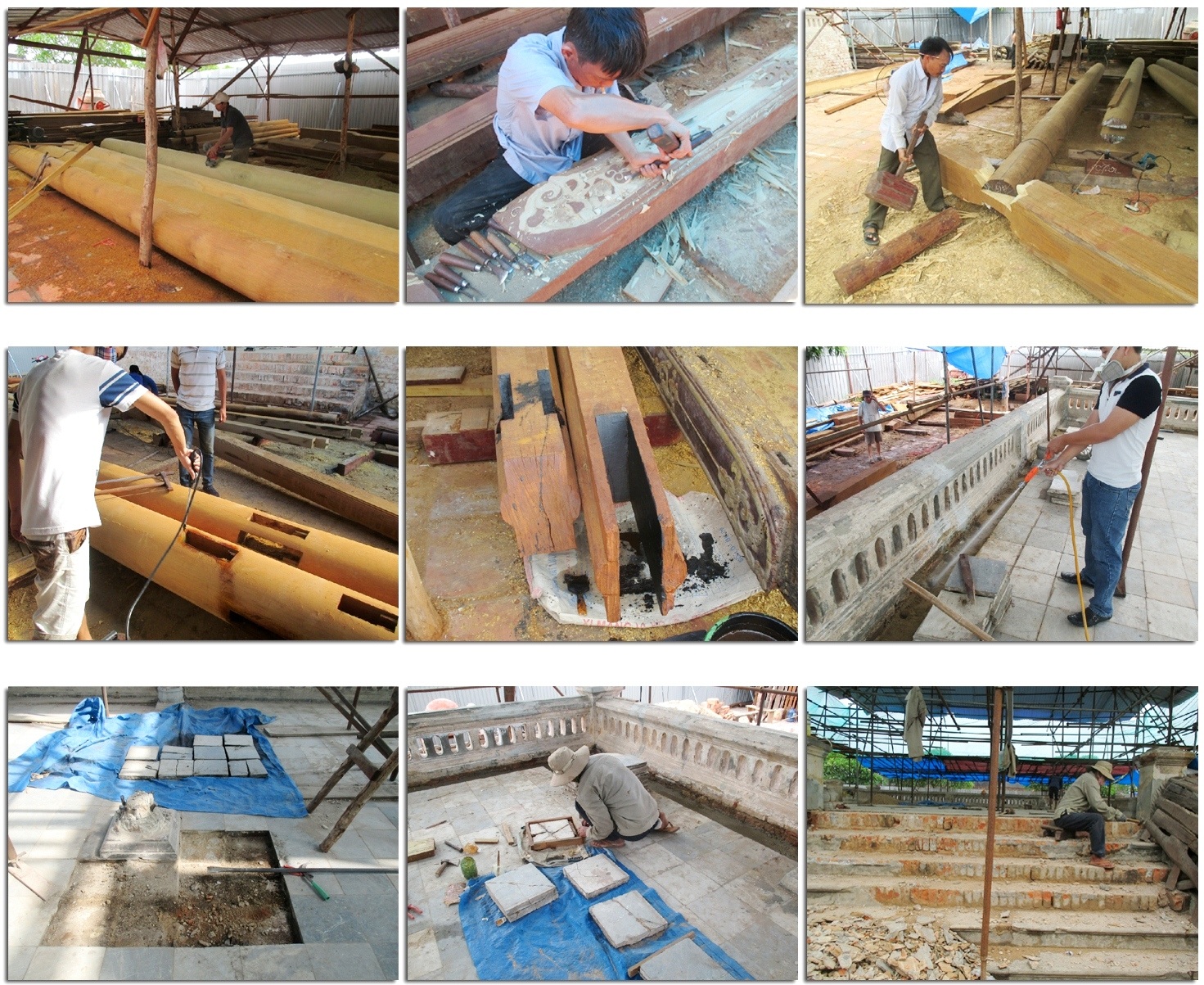 Phu Văn Lâu tỏa vẻ đẹp rực rỡ trong đêm - 3 Quá trình thi công phục hồi tu bổ Phu Văn Lâu