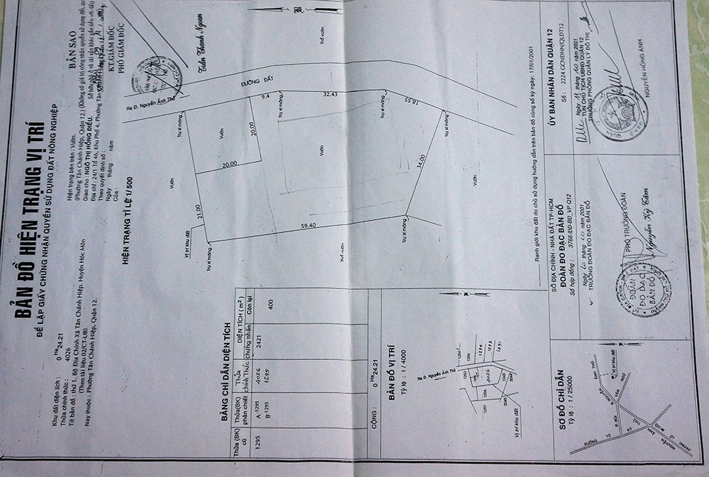 Bản đồ hiện trạng vị trí thể hiện hẻm 203 là phần đất hợp pháp của ông Duy