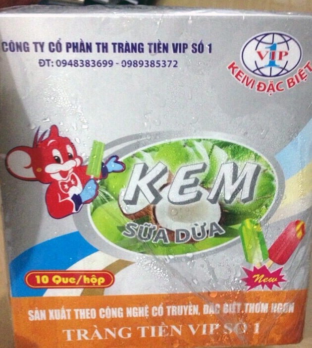 10.000 que kem Tràng Tiền nghi giả từ Hà Nội lên Sơn La - 2 Vỏ hộp kem nghi giả nhãn hiệu kem Tràng Tiền.